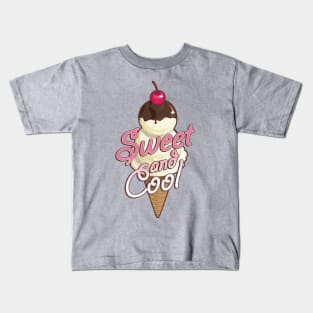 Sweet and cool ice cream cone with pink Kids T-Shirt